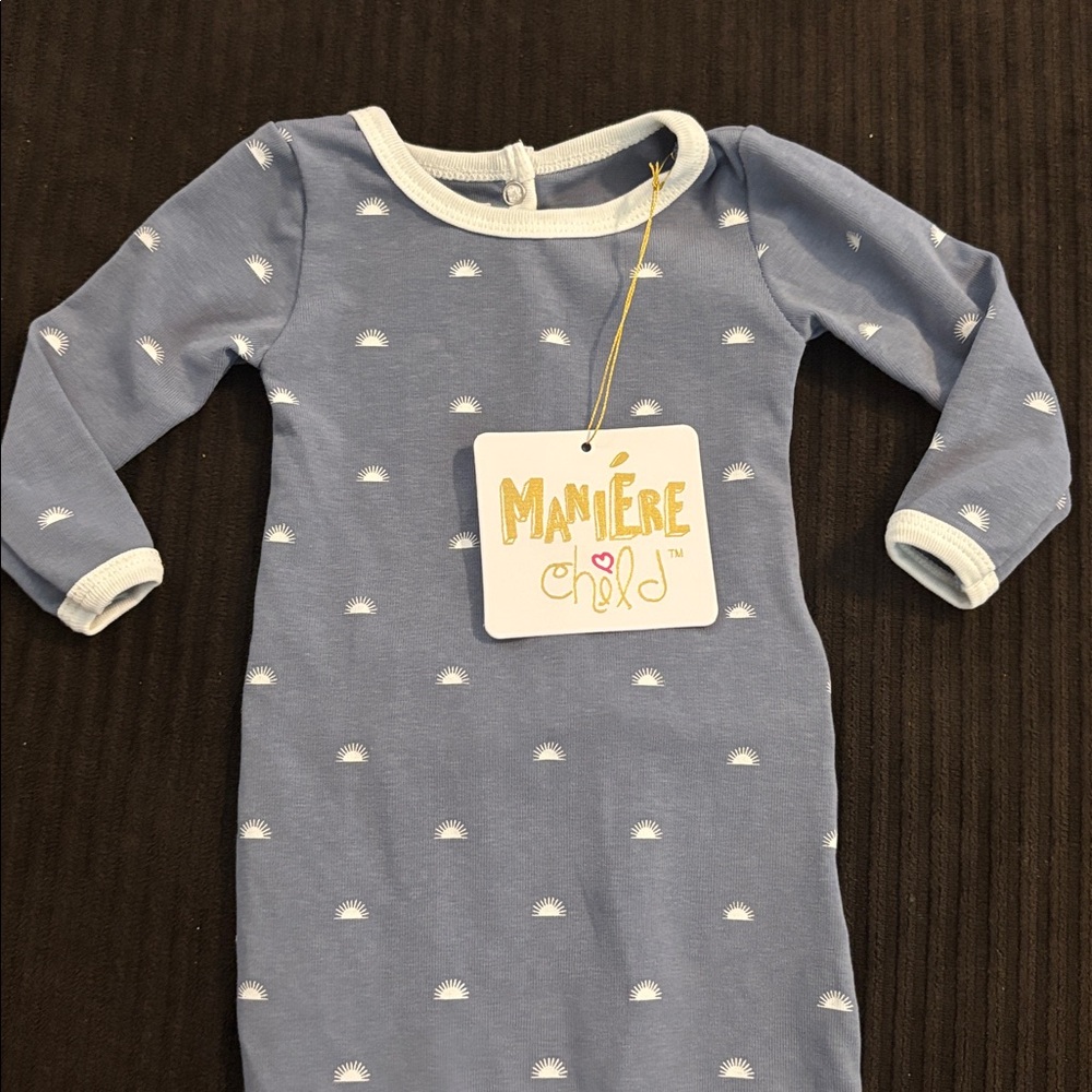 NWT Maniere Child Blue Sun Print Footie
